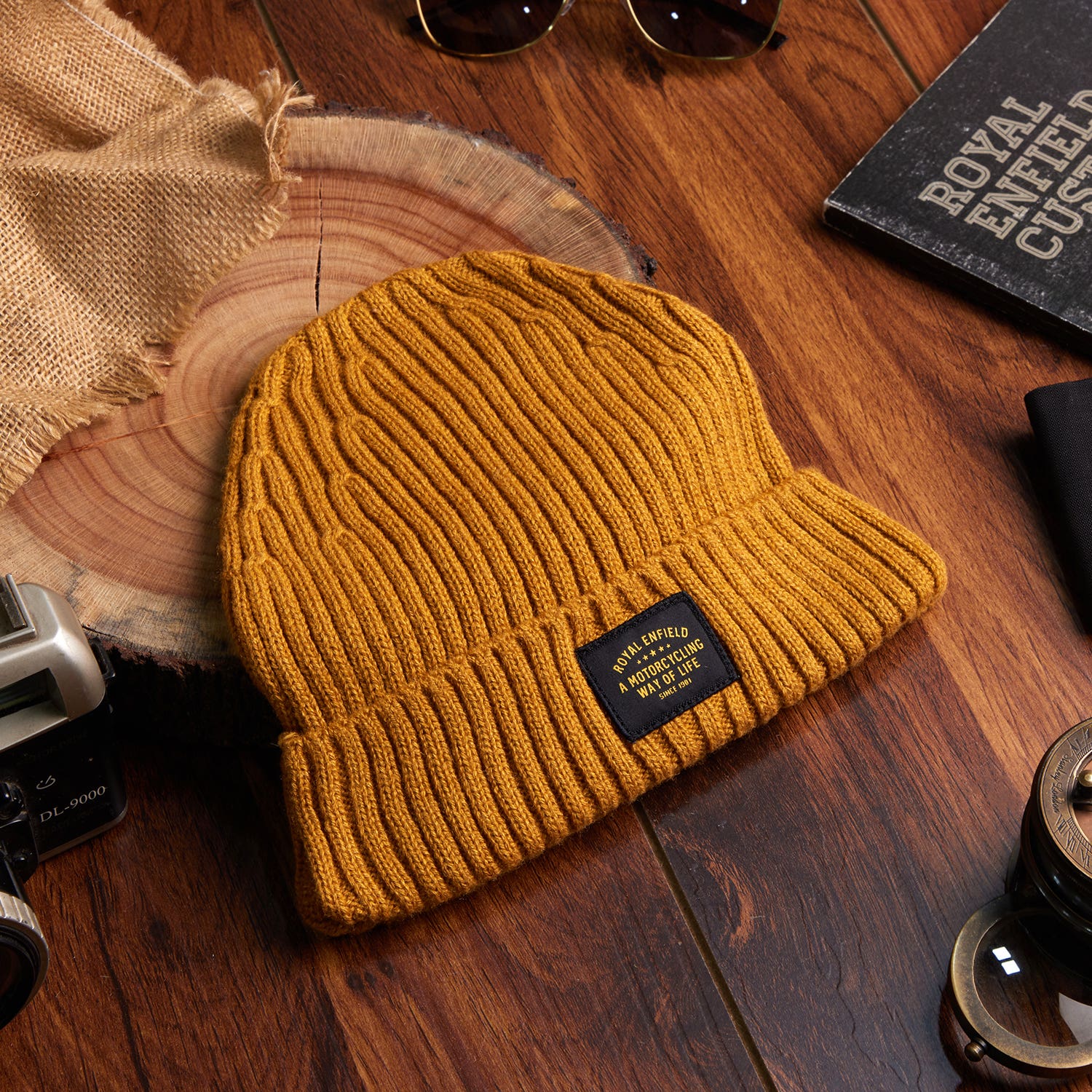 ROYAL ENFIELD CORE SHORT BEANIE - MUSTARD